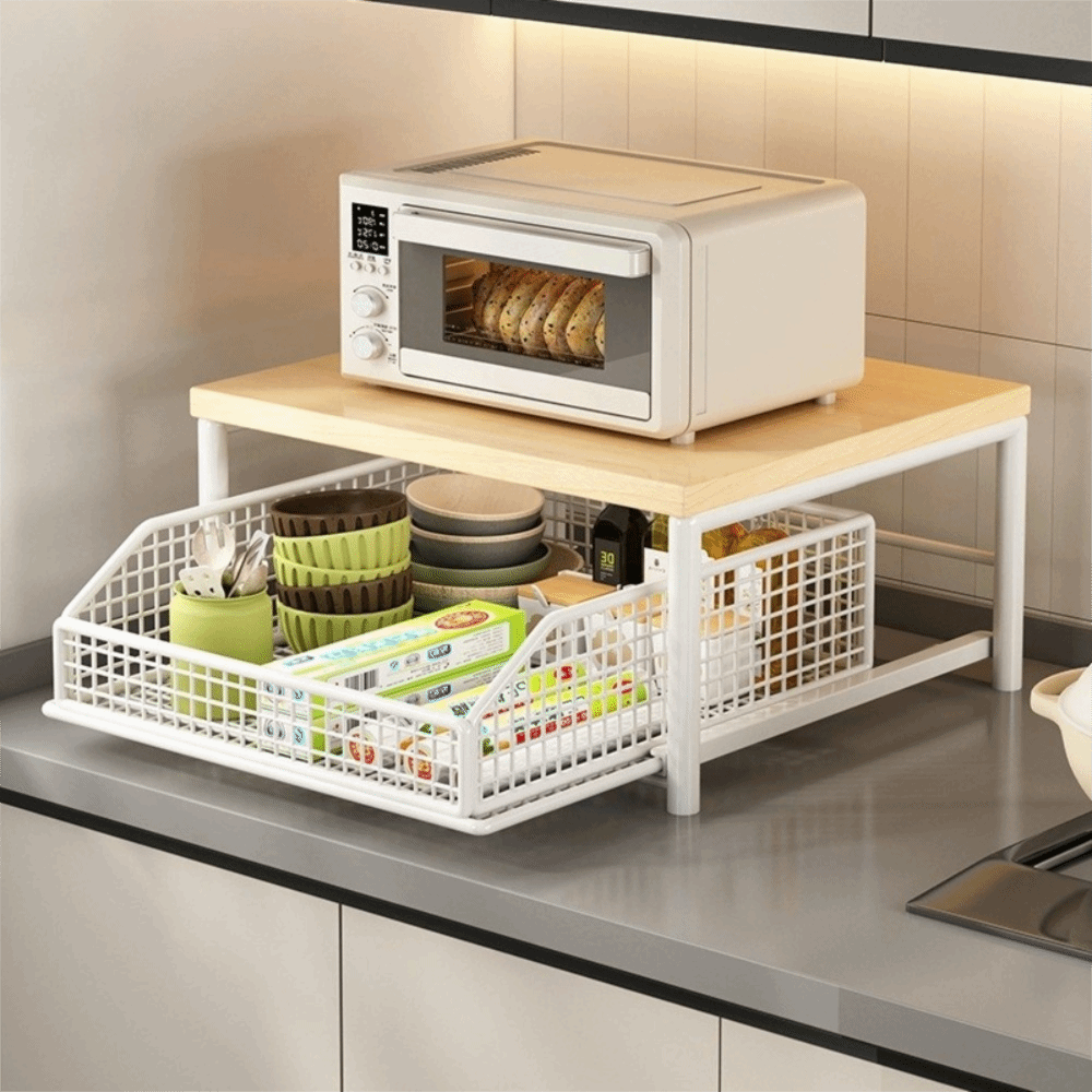 Kitchen Appliances Countertop - Multi-Functional With Drawers Microwave Stand Space