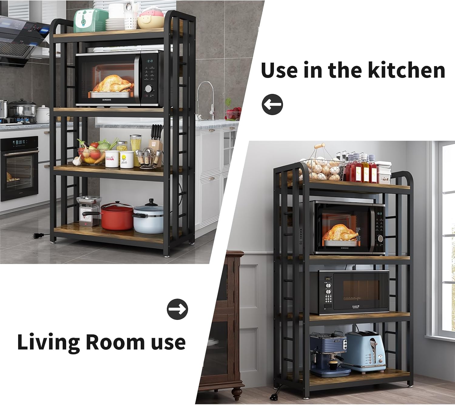 4 Tier Kitchen Bakers Rack Wit - Kitchen Appliances Countertop 评论和价格