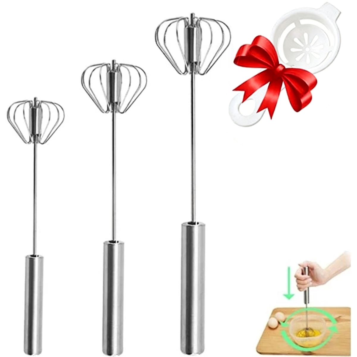 1/3pcs Stainless Steel Egg Bea - Kitchen Appliances Sales 评论和价格